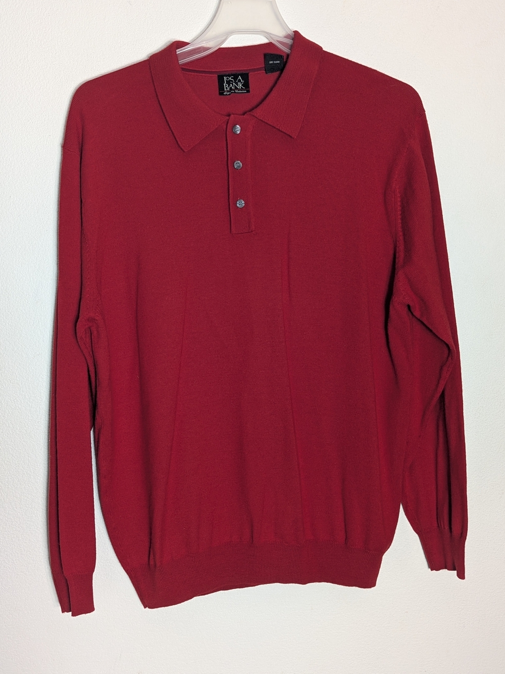 Jos A Bank Men's Polo Sweater 100% Merino Wool Holiday Christmas Quiet Luxury XL